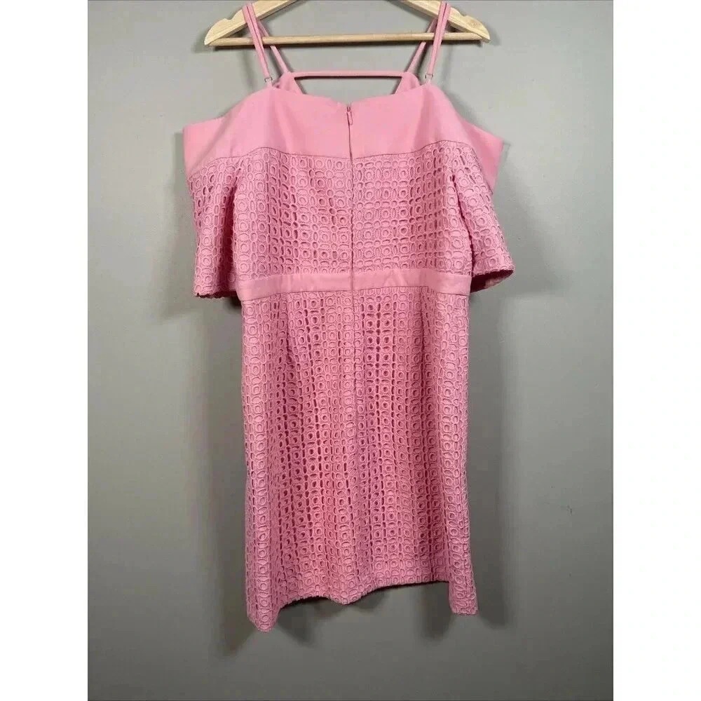 The 8th Sign Crochet lace Mini Dress Size 16 Pink Girlhoodcore Cottage Retro Mod - Picture 8 of 14